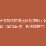 揭秘微商快递寄送省钱攻略：轻松省下50%运费，你也能做到！