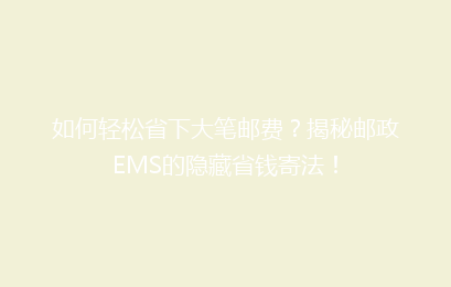 如何轻松省下大笔邮费？揭秘邮政EMS的隐藏省钱寄法！