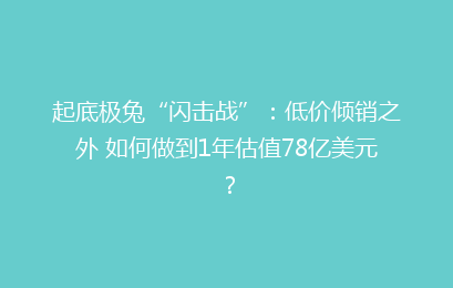 起底极兔“闪击战”：低价倾销之外 如何做到1年估值78亿美元？