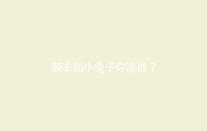 顺丰和小兔子你选谁？