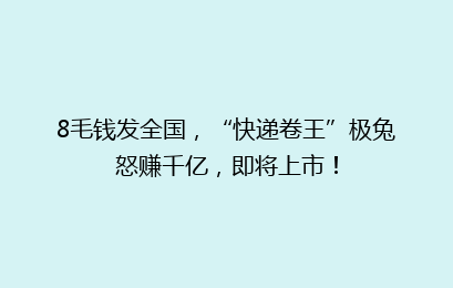 8毛钱发全国，“快递卷王”极兔怒赚千亿，即将上市！